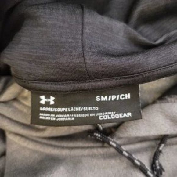 Under Armour Men's Grey Polyester Long Sleeve Pullover Front Logo Hoodie Size S - Picture 2 of 5